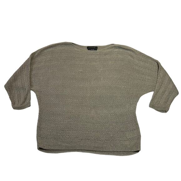 Tahari 100% Linen Open Knit Dolman Sleeve Sweater Size M Coastal Preppy Summer - Picture 2 of 9